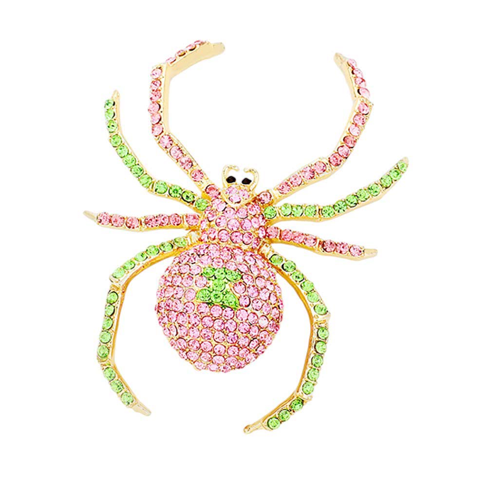 Crystal Embellished Spider Brooch