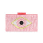 Glittered Evil Eye Celluloid Acetate Clutch Crossbody Bag