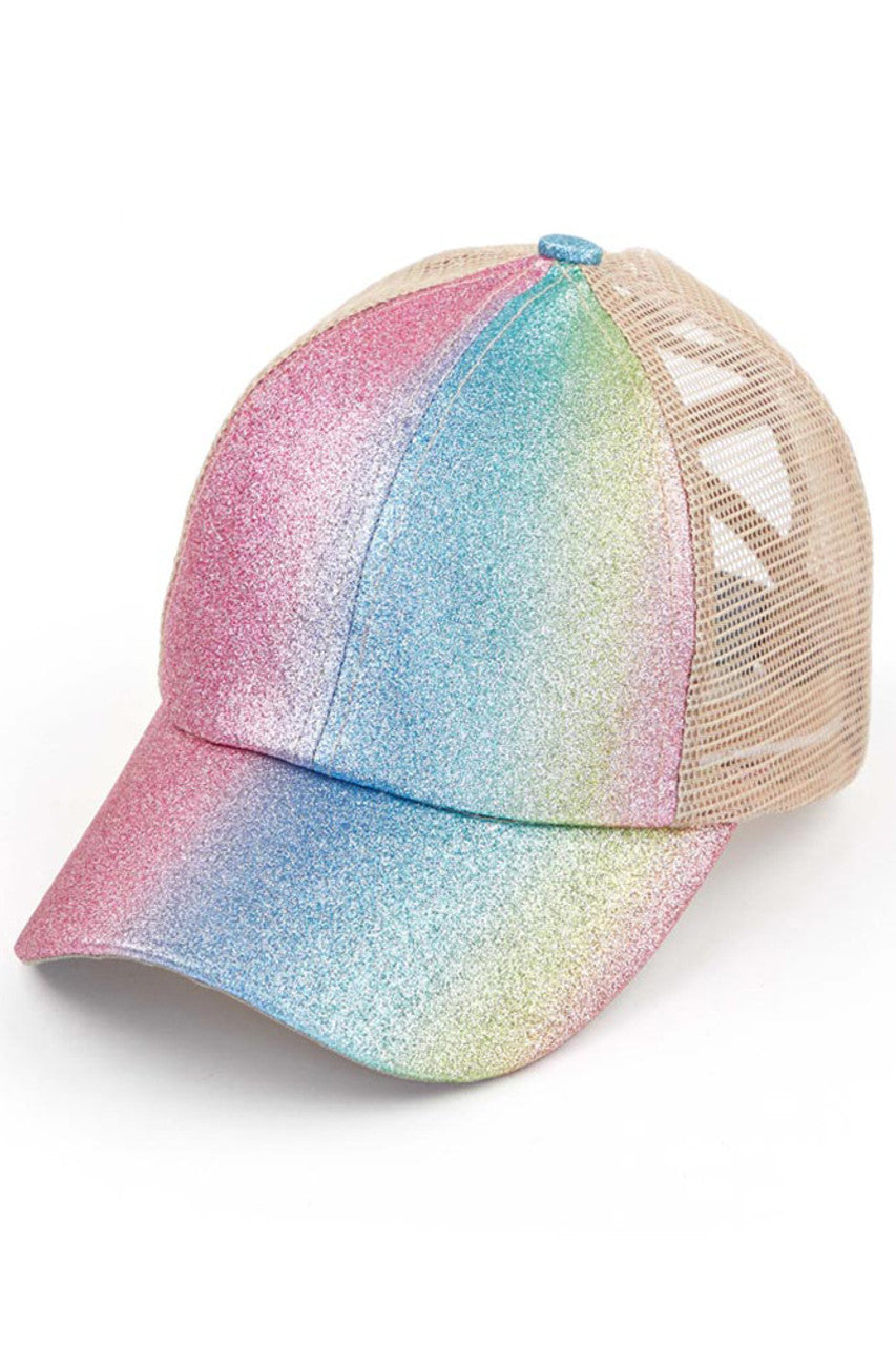 C.C OMBRE GLITTER CRISS-CROSS PONYCAP
