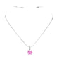 Stainless Steel CZ Round Pendant Necklace