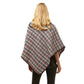 Cozy Plaid High Neck Buttons Collar Poncho  Ruana