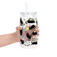 Black Cats on Books Glass Cups