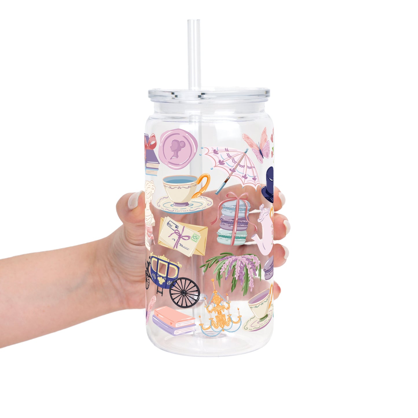 Regency Book Girl Glass Cups