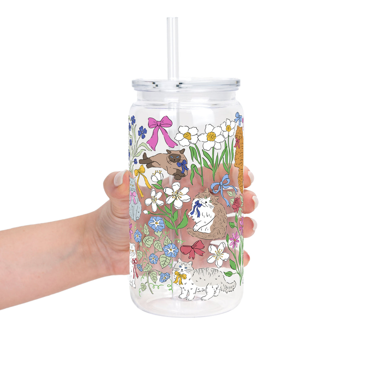 Grandma Core Cats Glass Cups