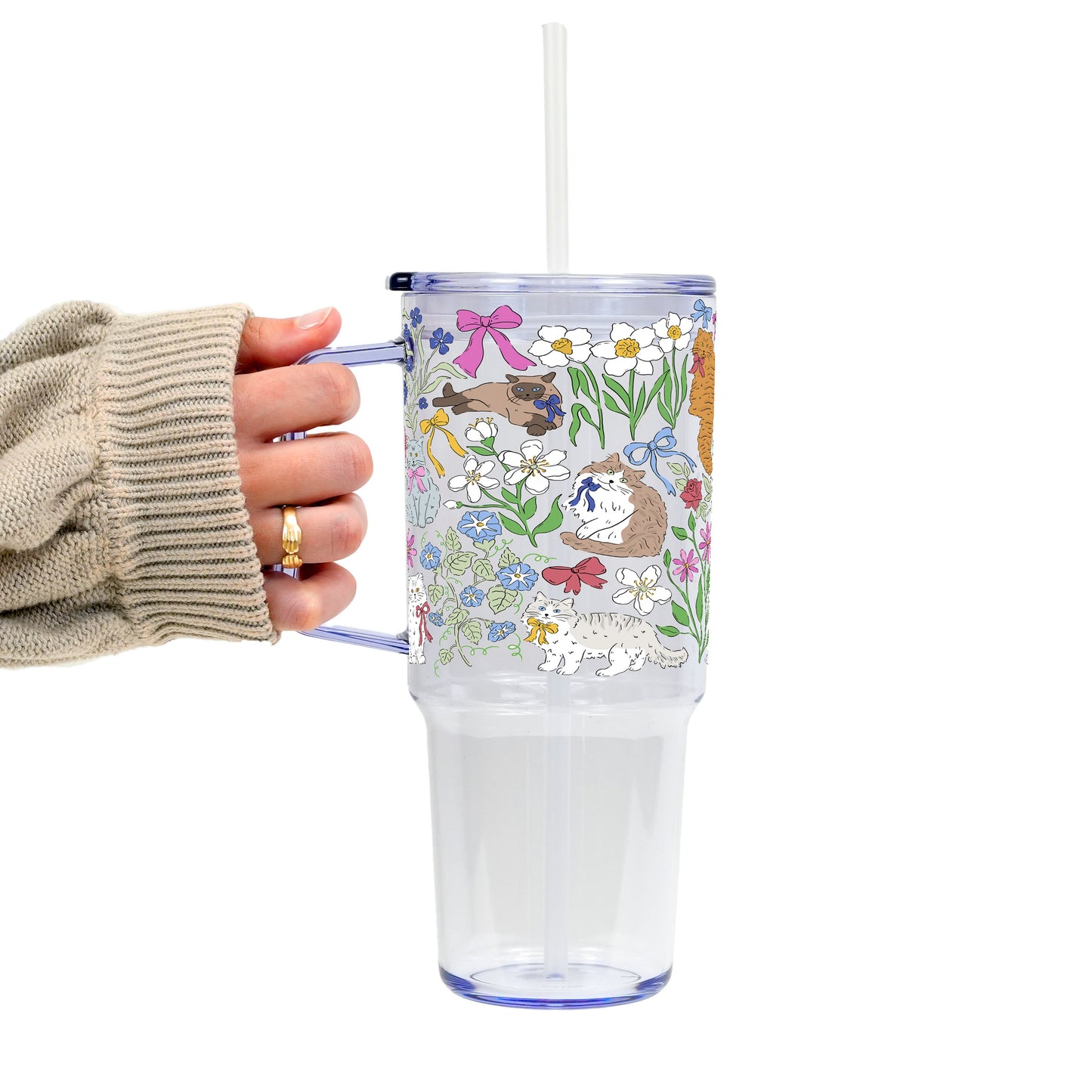 Grandma Core Cats Glass Cups