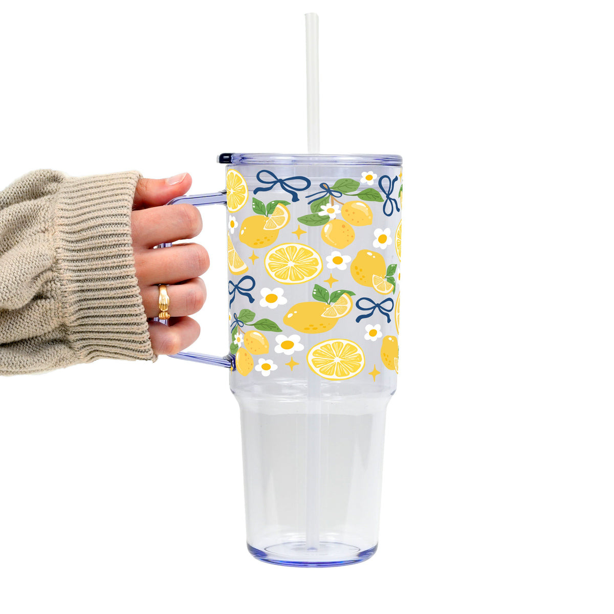 Spring Lemons Glass Cups