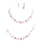 3PCS Flower Leaf Cluster Rhinestone Necklace Jewelry Set