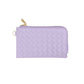 Faux Leather Basket Weave Flat Card Holder Wallet with Wristlet