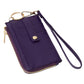 Faux Leather Basket Weave Flat Card Holder Wallet with Wristlet