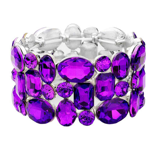 Glass Crystal Stretch Evening Bracelet