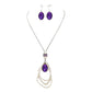 Oval Glass Crystal Triple Abstract Hoop Necklace