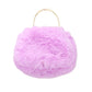 Solid Faux Fur Tote Crossbody Bag
