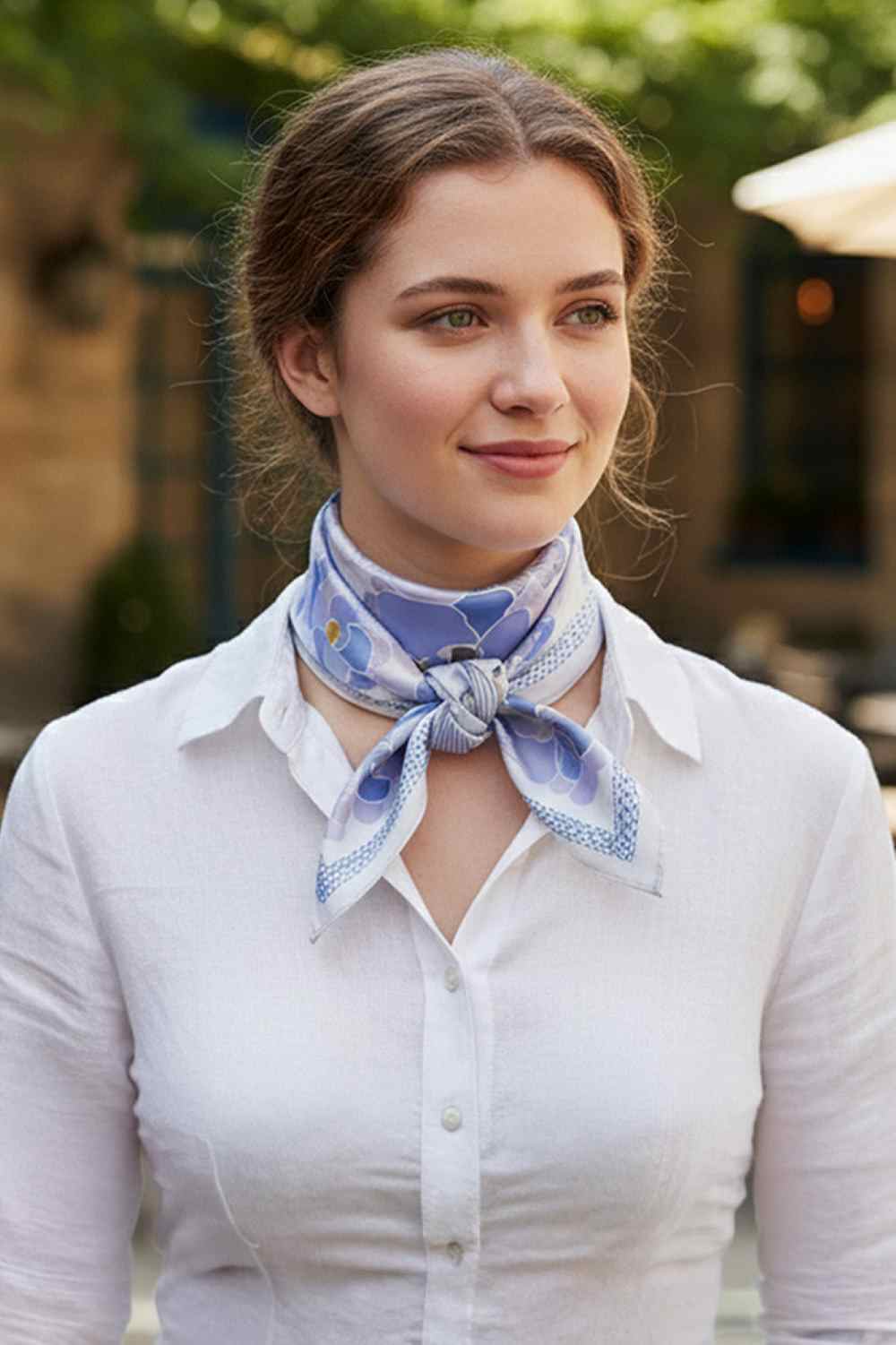 Elegant Big Flower Pattern Print Bandana Scarf