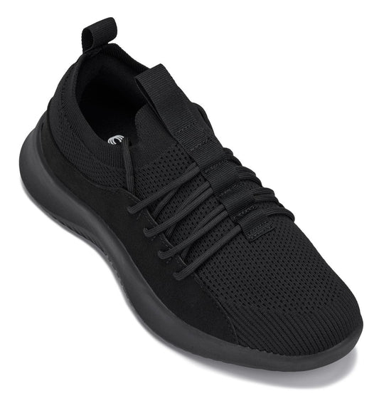 CALTO - Q130 - 2.4 Pulgadas Más Alto (Negro/Suela Negra) - Zapatillas Ultra Ligeras