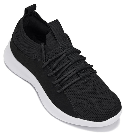 CALTO - Q132 - 2.4 Pulgadas Más Alto (Suela Negra/Blanca) - Zapatillas Ultra Ligeras