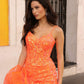 Nox Anabel Q1390 Long Fitted Sequin Applique Trumpet Skirt Gown
