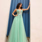 Nox Anabel Q1391 Long A-Line Sweetheart Lace Applique Tulle Gown