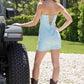 Nox Anabel Q179 Elegante vestido asimétrico con abalorios y espalda con cordones