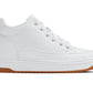 CALTO - Q272  - 2 Inches Taller (White & Gum Sole) -Elevated Leatherette Micro-Perforated Sneakers