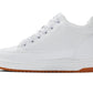 CALTO - Q272  - 2 Inches Taller (White & Gum Sole) -Elevated Leatherette Micro-Perforated Sneakers