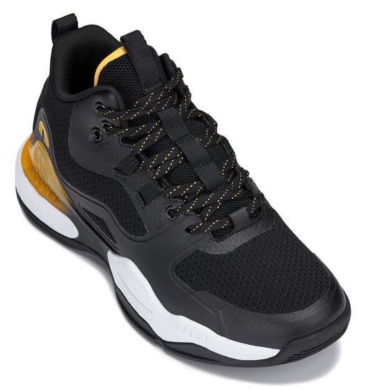 CALTO - Q391 - 3 Pulgadas Más Alto (Negro/Naranja) - Zapatillas Altas de Baloncesto