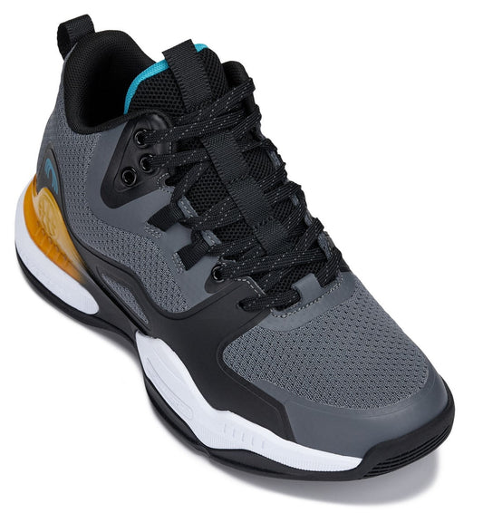 CALTO - Q392 - 3 Pulgadas Más Alto (Gris/Naranja) - Zapatillas Baloncesto de Caña Alta