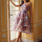 Nox Anabel Q842 Floral Print A-Line Tea Length Dress