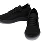 CALTO - QA060 - 2.4 Inches Taller (Black/Black Sole) - Lightweight Knitted Sneakers