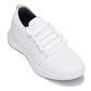 CALTO - QA061 - 2.4 Inches Taller (White/White Sole) - Lightweight Knitted Sneakers