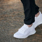 CALTO - QA061 - 2.4 Inches Taller (White/White Sole) - Lightweight Knitted Sneakers