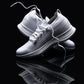 CALTO - QA061 - 2.4 Inches Taller (White/White Sole) - Lightweight Knitted Sneakers