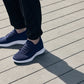 CALTO - QA063 - 2.4 Inches Taller (Navy/White Sole) - Lightweight Knitted Sneakers
