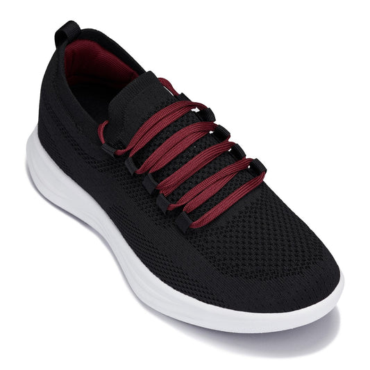 CALTO - QA064 - 2.4 pulgadas más alto (suela negra/roja/blanca) - Zapatillas de punto ligeras