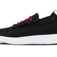 CALTO - QA064 - 2.4 Inches Taller (Black/Red/White Sole) - Lightweight Knitted Sneakers