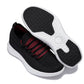 CALTO - QA064 - 2.4 Inches Taller (Black/Red/White Sole) - Lightweight Knitted Sneakers