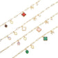Quatrefoil Bow Heart Pearl Charm Station Paperclip Chain Necklace
