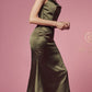 Nox Anabel R1027 Tea Midi-Length Formal Gown with Cowl Neckline