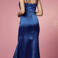 Nox Anabel R1027 Tea Midi-Length Formal Gown with Cowl Neckline