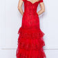 Nox Anabel R1301 Long Layered Tiered Skirt Off Shoulder Corset Dress