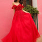 Nox Anabel R1303 Long Off the Shoulder Sweetheart Tulle A-Line Gown
