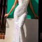 Nox Anabel R1308 Long Sequin Floral Print One Shoulder Mermaid Gown