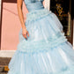 Nox Anabel R1316 Long Glitter Ruffled Tiered A-Line Sleeveless Gown