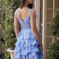 Nox Anabel R880 Dress Short A-Line Tiered Embroidered Skirt