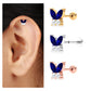 Marquise Blue Sapphire Butterfly Helix Earring with Diamond
