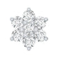 Arete de nariz de flor de diamante natural de talla redonda para mujer