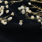 Arete de nariz de flor de diamante natural de talla redonda para mujer
