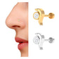 Bezel Set Round Diamond Dolphin Nose Ring