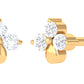 Pin de nariz con flor de 3 piedras y diamante natural