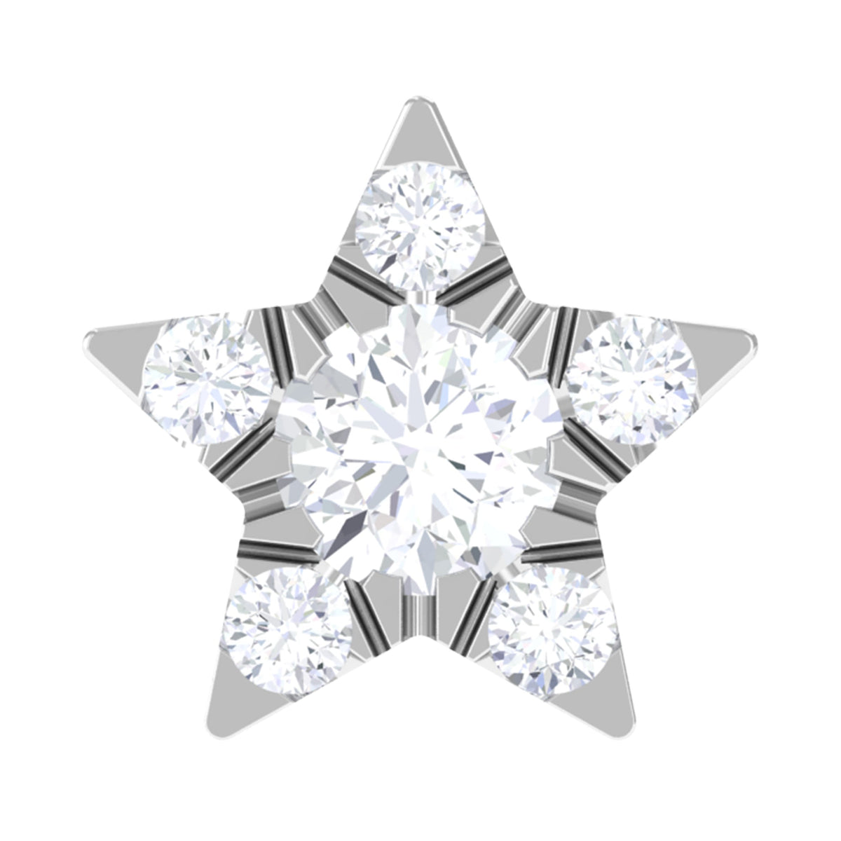 Genuine Diamond Star Nose Pin with Certificate