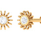 Dainty Round Diamond Sunburst Nose Pin
